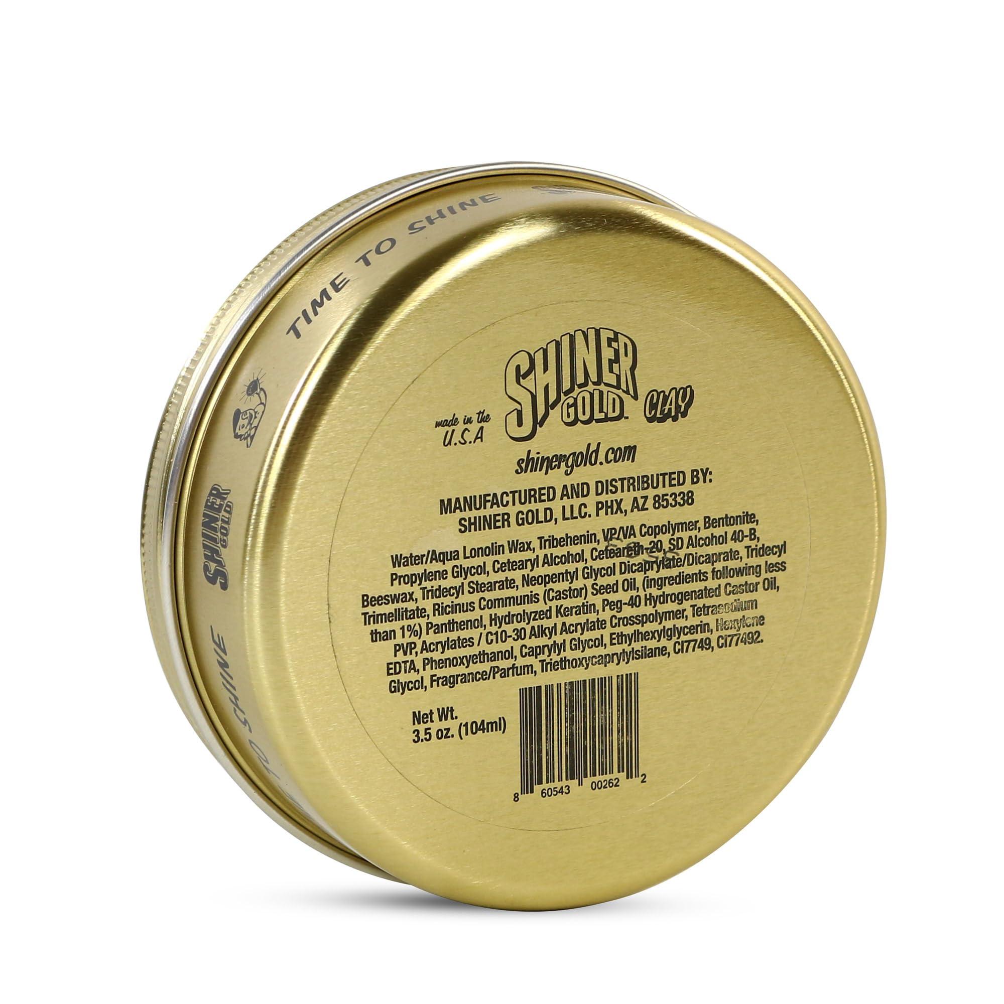 Shiner Gold Pomade Shiner Gold Matte Clay Pomade | Strong Hold | Matte Finish | Water Based | Coconut Scent, 3.5oz Pack of 3