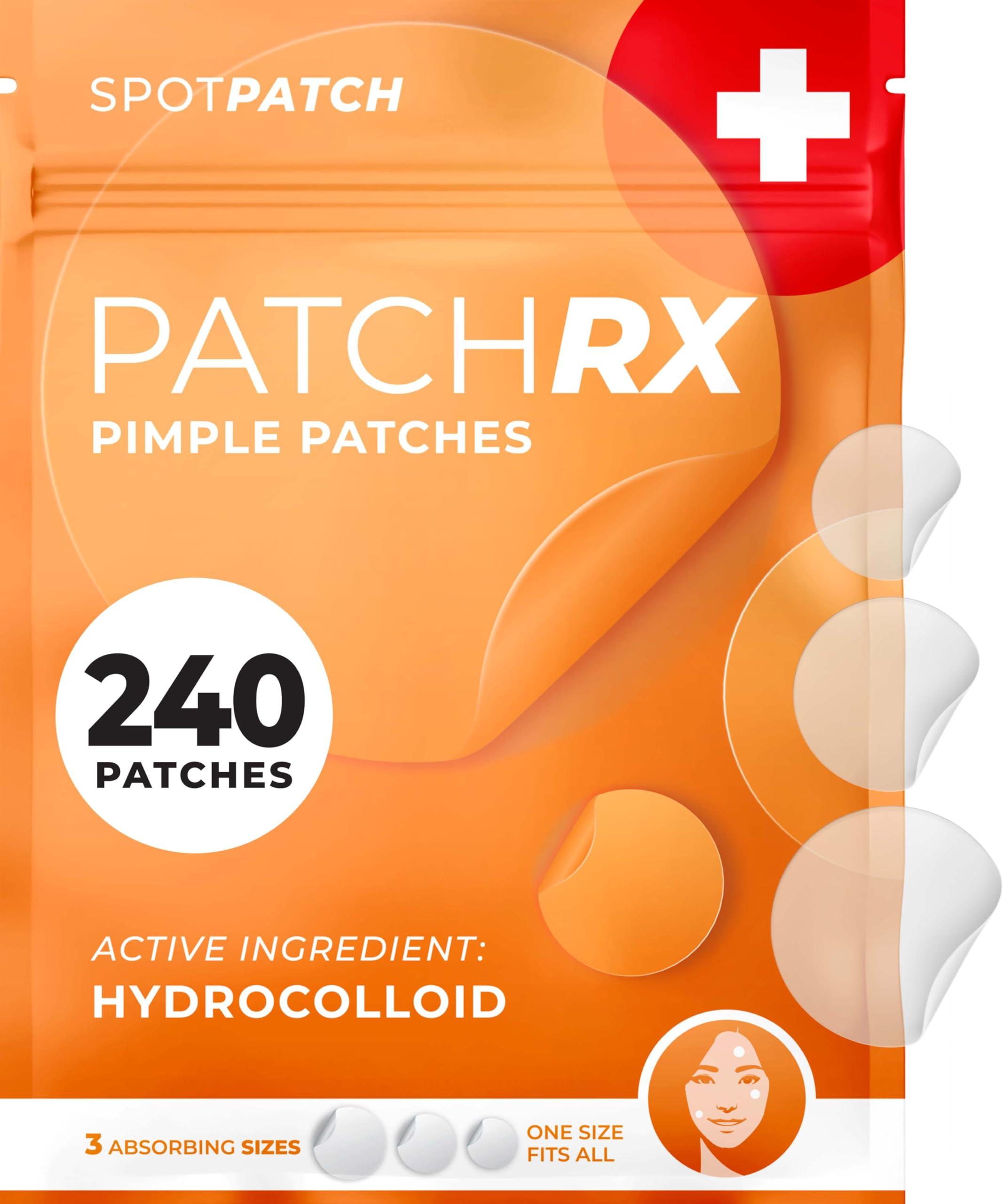 KEYCONCEPTS PatchRx Pimple Patches for Face (240 Patches), Hydrocolloid Acne Patches, Pimple Patch Pimple Stickers, Hydrocolloid Patch Acne Dots Acne Pimple Patches For Face, Zit Patches, Acne Spot Treatment