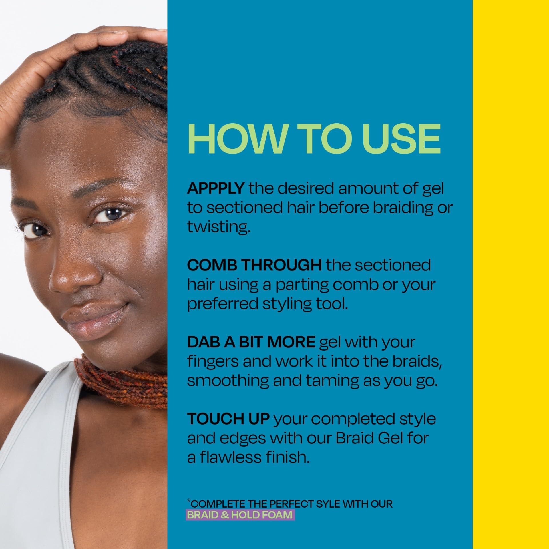 LOCK\'N SLEEK LOCK'N SLEEK Braiding Gel, Extreme Hold Braid, Loc, and Twist, Flake-Free, Tames Frizz, and Contol Edge (5 FL OZ)