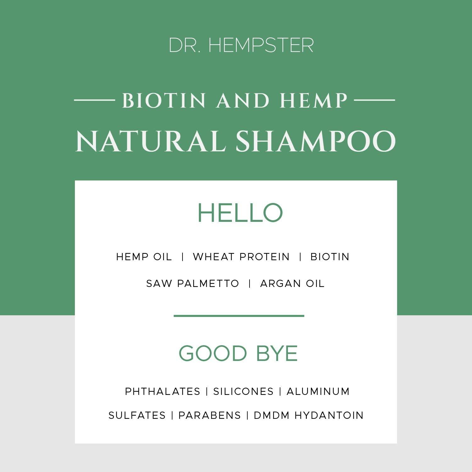DR. HEMPSTER Biotin Hair Loss & Thinning Treatment for Men & Women - Hair Growth Shampoo for Regrowth
