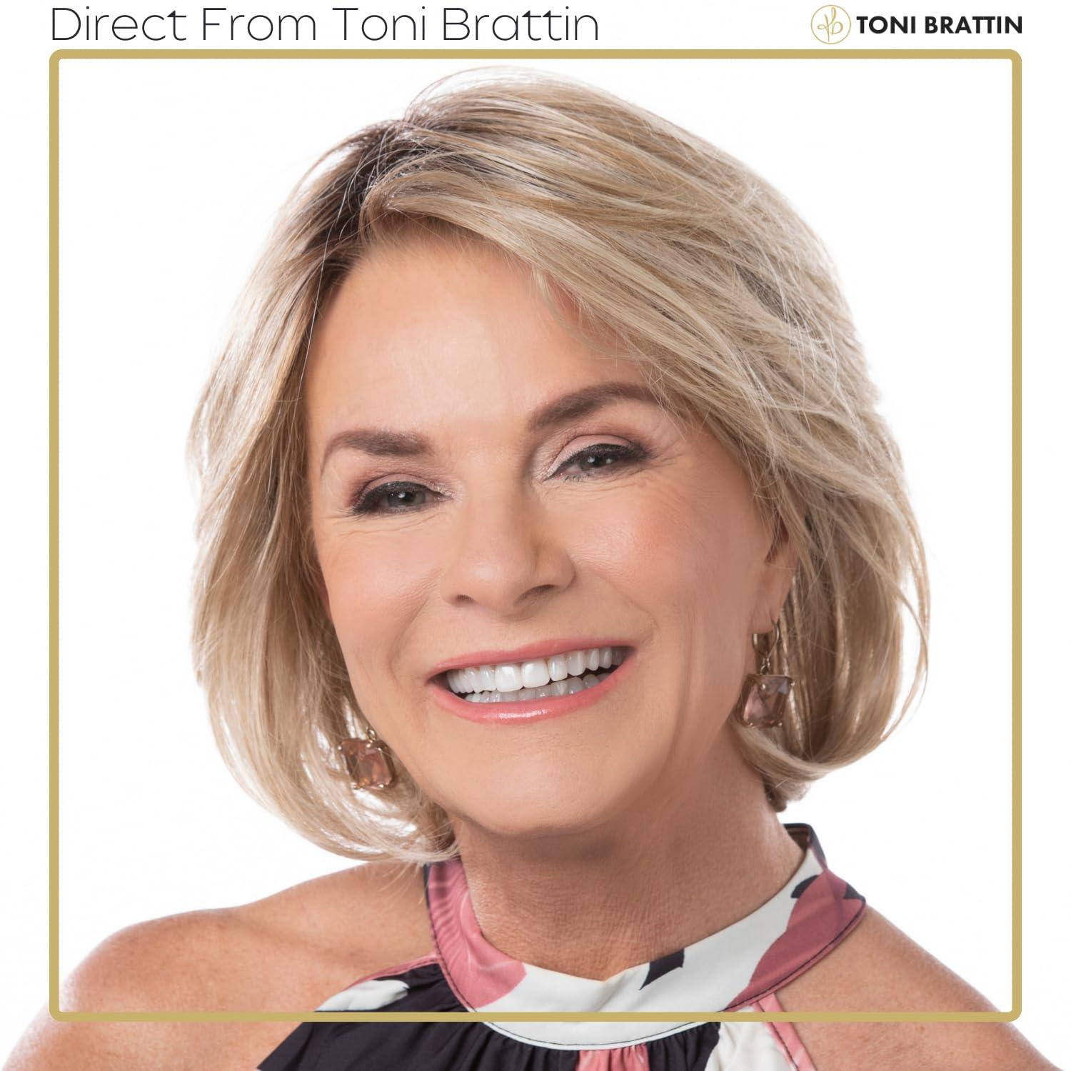 Toni Brattin Toni Brattin Flattering Wig - Chin-Length Bob Cut with Chic Side-Swept Bang & Sleek Layering - Heat-Friendly Fiber Looks & Feels Like Natural Hair - Adjustable & Comfortable (Red Blonde, Regular)