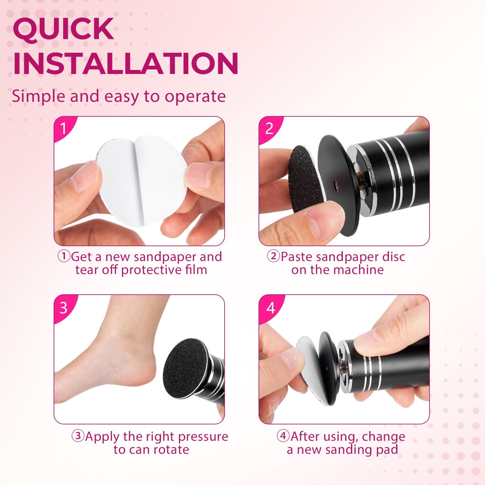 krofaue krofaue Upgrade Electronic Foot File Grinder (Speed Adjustable)- 60 PCS Replaceable Sandpaper Discs 80 Grit & 100 Grit