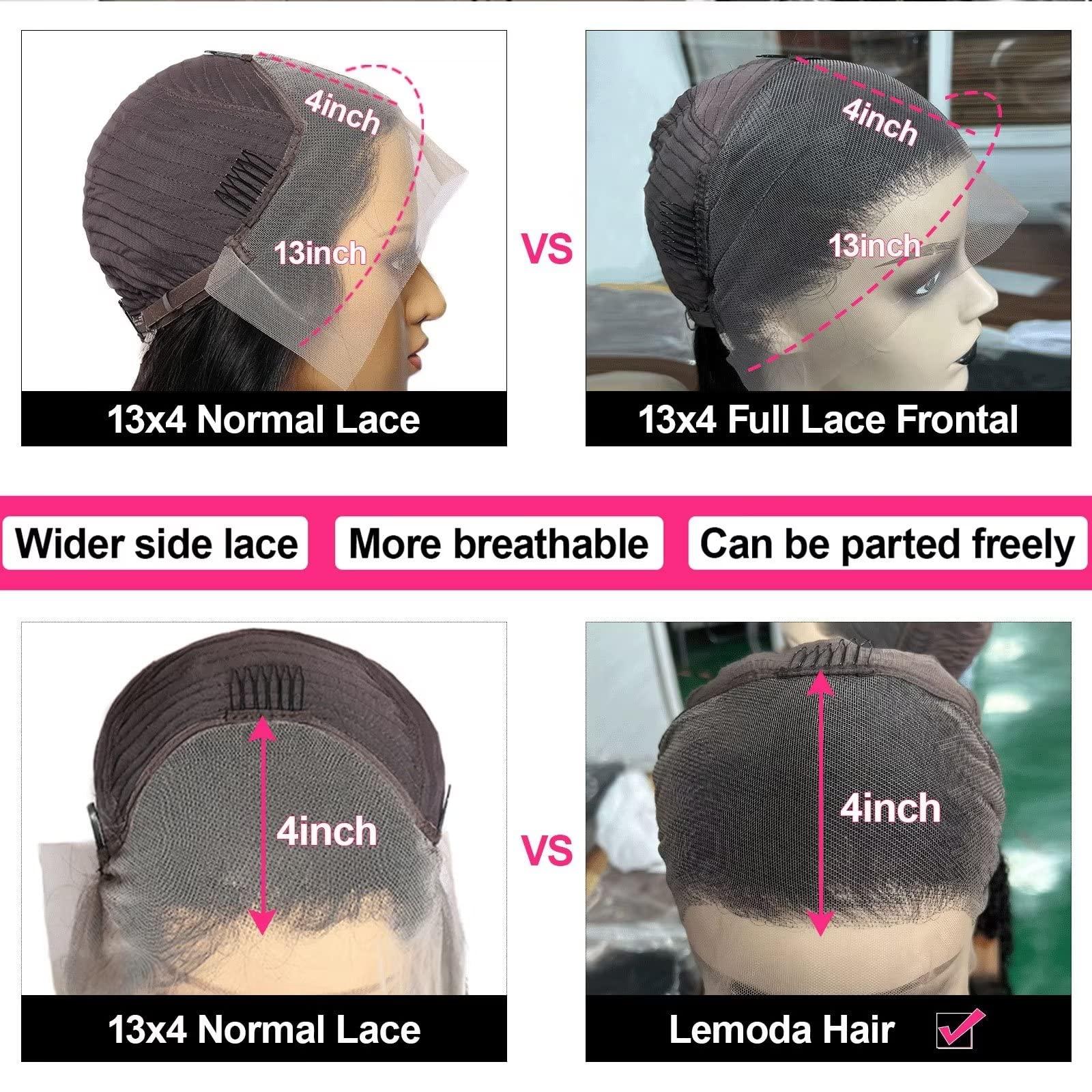 Lemoda Lemoda 12A 13x4 Water Wave Full Lace Frontal Virgin Human Hair Wigs Deep Wave 13x4 HD Lace Front Wigs Wet and Wavy Human Hair Wig 32inch