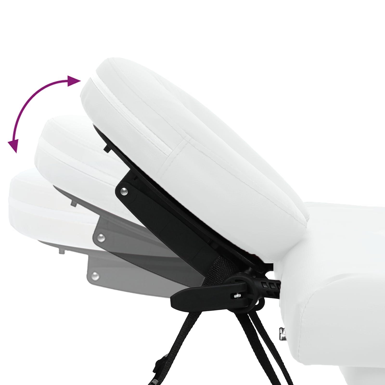 vidaXL vidaXL - Foldable 4-Zone Massage Table in Creme White - Aluminum Frame, High-Density Foam Padding, Adjustable and Portable for Outdoors, Clinics, Therapy Centres