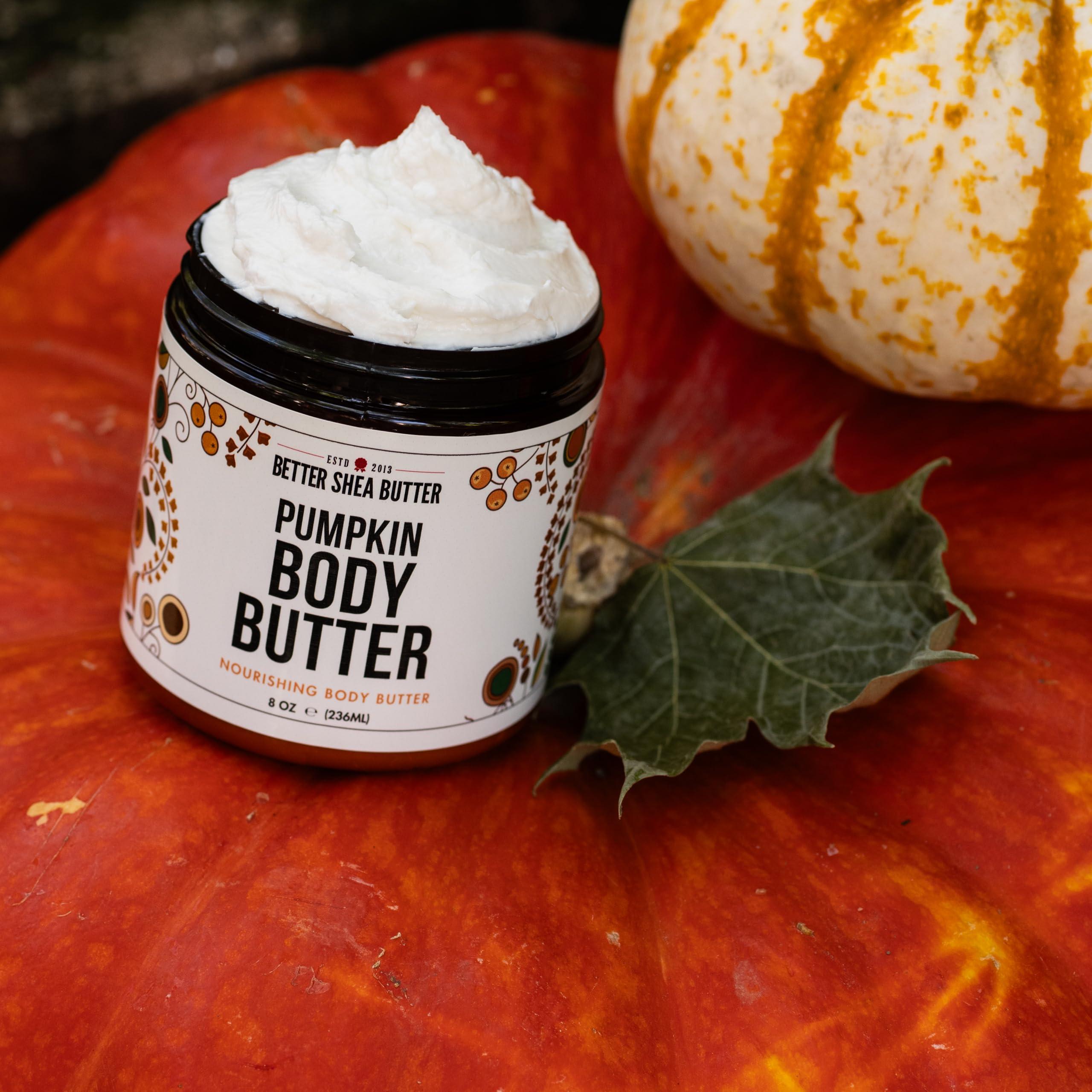 Better Shea Butter Pumpkin Body Butter with Organic Shea Butter | Pumpkin Spice Lotion for Women | Non Greasy Body Cream | Fall Body Care Favorite with Pumpkin Spice Scent