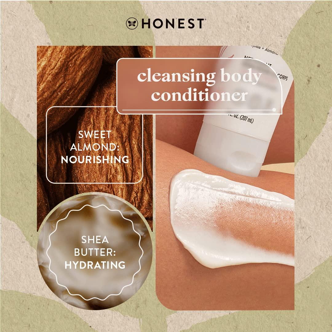 The Honest Company The Honest Company 2-in-1 Cleansing Body Conditioner | Gentle for Baby | Naturally Derived, Vegan, Hypoallergenic | Sweet Almond Nourish, 7 fl oz