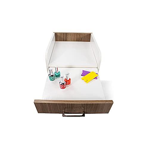 MAYAKOBA Milan Pedicure Trolley Pedi Rolling Cart Nail Salon Spa Storage Drawer, Ash Wood