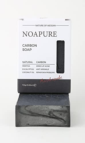 Generic NOA PURE - Natural Carbon Bar Soap - Handmade Vegan Soap with Premium Essential Oils for Face, Hand & Body - Moisturizing Cold Pressed Soap with All Natural Ingredients to Deeply Cleanse and Purify