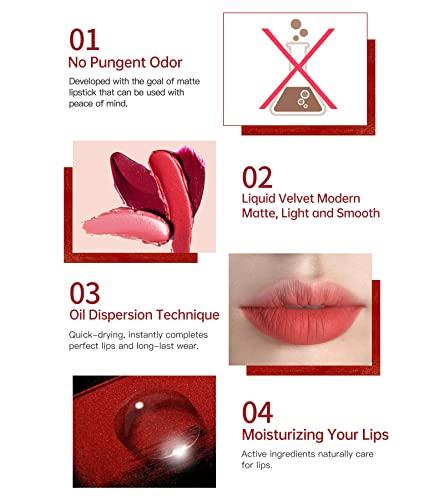 COLORKEY COLORKEY Matte Liquid Red Lipstick Lip Stain Long Lasting Waterproof Lip Gloss Soft Long Lasting Matte Lip Stain Lip Tint Lip Makeup for Girls and Women (P119)