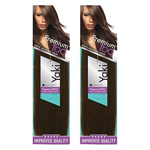Sensationnel [2PACKS DEAL] SENSATIONNEL PREMIUM TOO YAKI WEAVE 100% HUMAN HAIR & PREMIUM BLEND HAIR (12", 1B)
