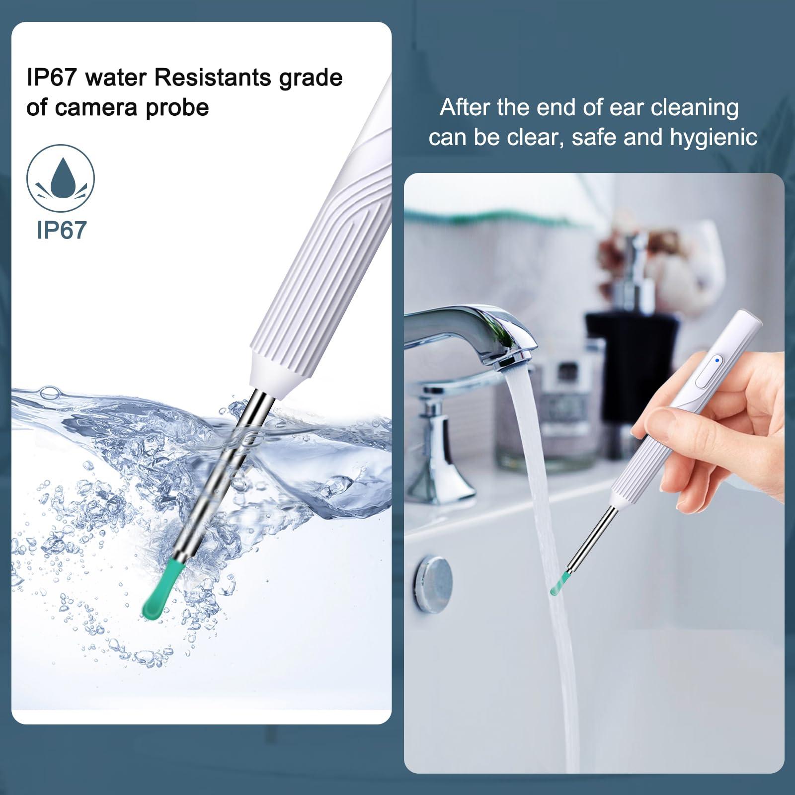 Mapleboom Ear Wax Removal Tool, Ear Cleaner with1080P HD Otoscope Camera, Ear Camera Otoscope with Light, 6 LED Lights, Built-in WiFi,Ear Cleaning Kit for iPhone and Android Phones