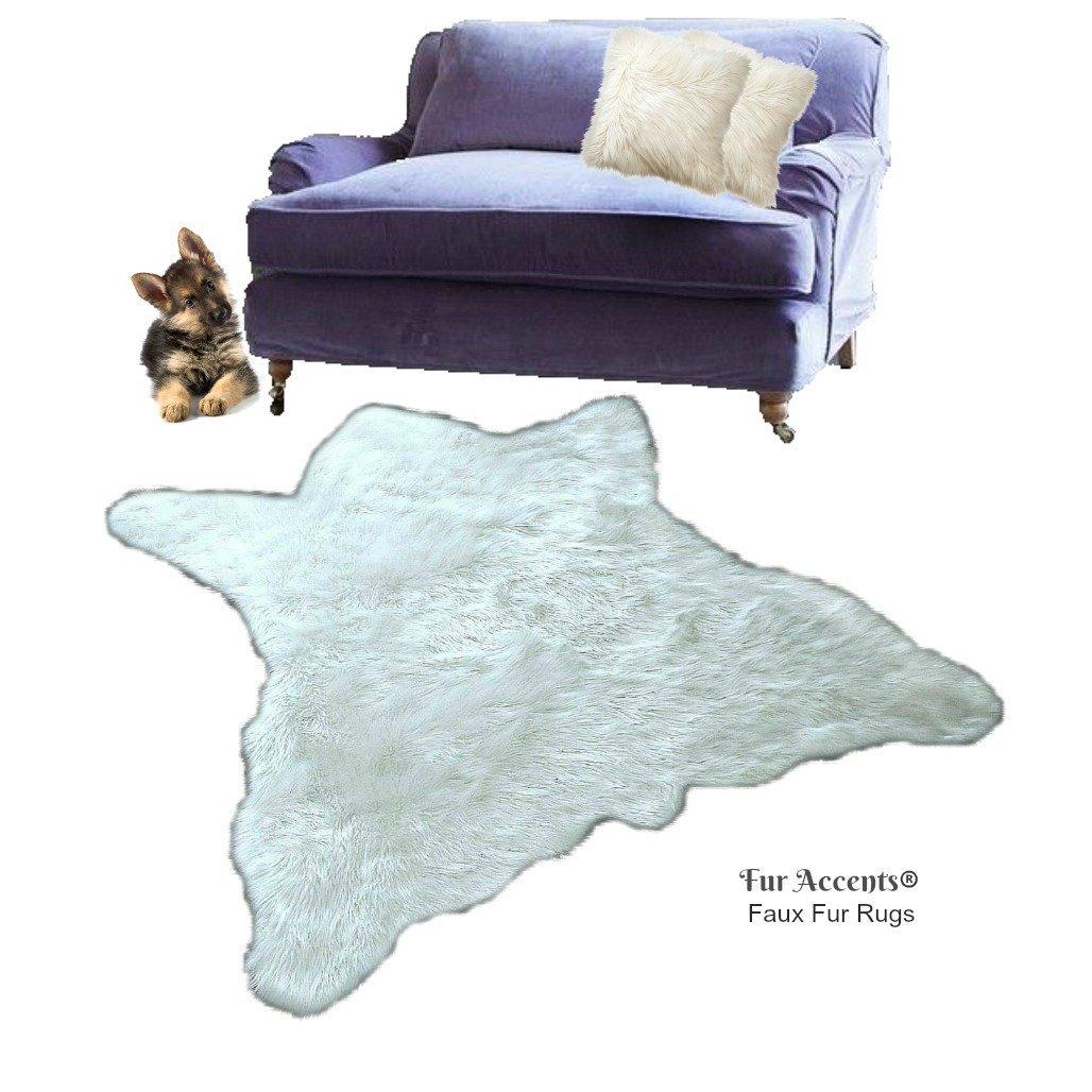Fur Accents Bear Skin Rug - White Shag - Faux Fur - Realistic - Life Size - Fur Accents Original (4'x5')