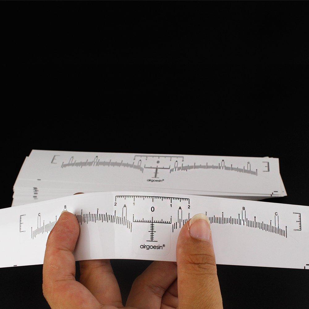 airgoesin Airgoesin 50pcs Disposable Adhesive Eyebrow Microblading Ruler Guide Sticker Tape Tattoo Template Beauty Tool