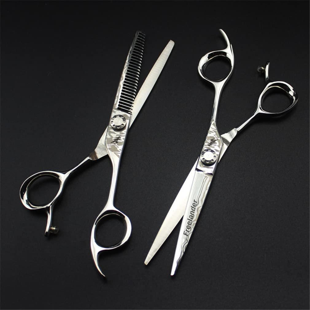 KOAIEZ 6.0 Inch Professional Haircut Scissors Kit, Multifunctional Styling Hair Barber Shears (Cutting Scissors + Thinning Scissors), for Men Women Adults Kids Home Salon