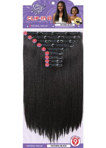 Outre Outre Big Beautiful Hair Clip-In - 9pcs - NATURAL YAKI 18\" (NATURAL BLACK)