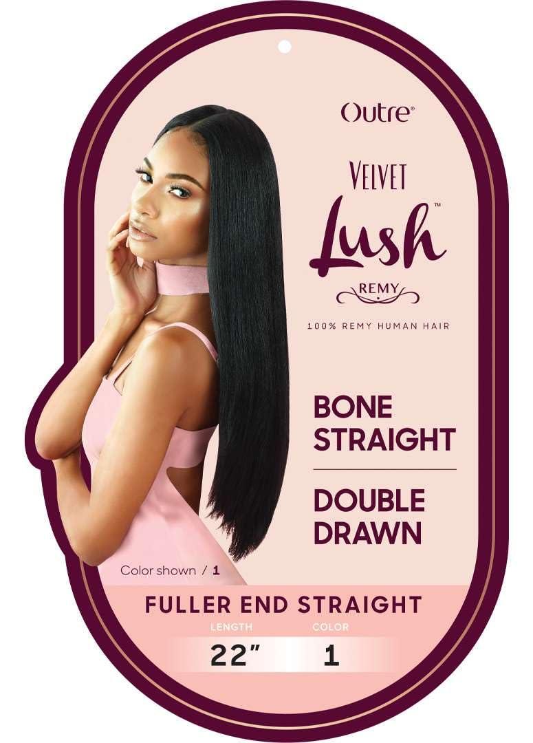 Outre Outre Human Hair Velvet Lush Fuller End Straight Remi Weaving 22\" (DARK BROWN 2)