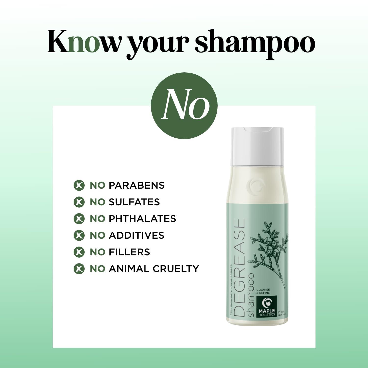 Maple Holistics Clarifying Shampoo for Oily Hair and Scalp - Deep Cleansing Shampoo Build Up Remover with Rosemary Oil - Degrease Shampoo for Greasy Hair & Scalp - Vegan Color Safe Sulfate & Paraben Free (10 Fl Oz)