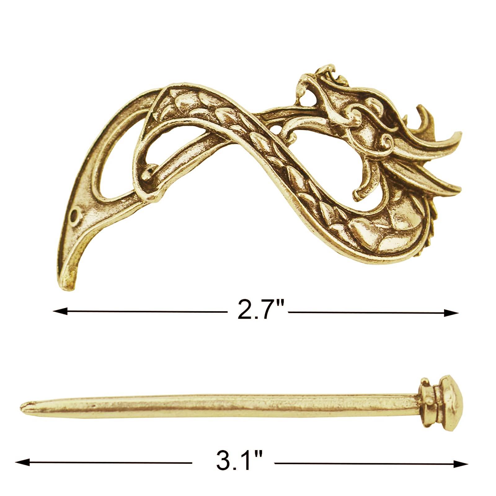 Tinsow Tinsow 2 Pcs Silver Celtic Hair Slides, Hairpins, Minimalist Hair Claws, Barrettes and Creative Hair Accessories for Women (Style B L)