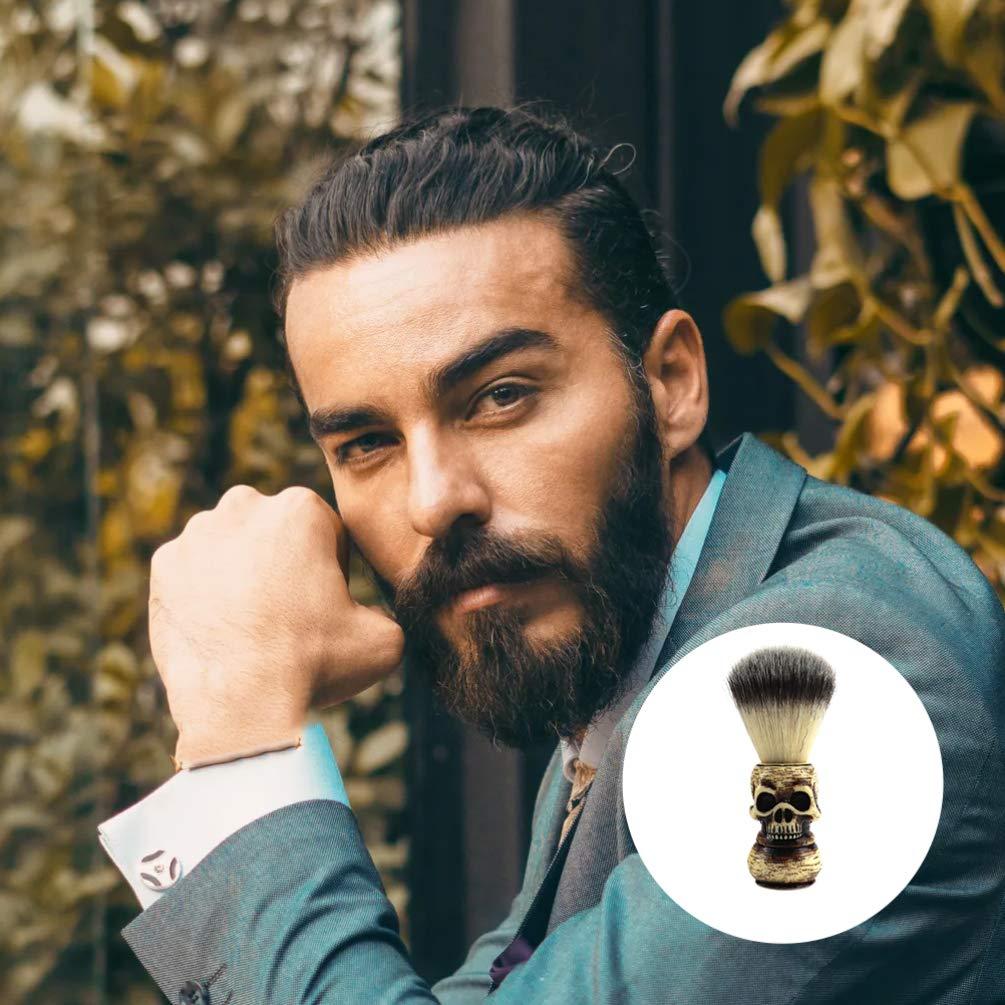 Beaupretty Beaupretty Skull Head Pattern Beard Brush Grooming Kit for Men Shaving Brush Facial Cleaning Tool