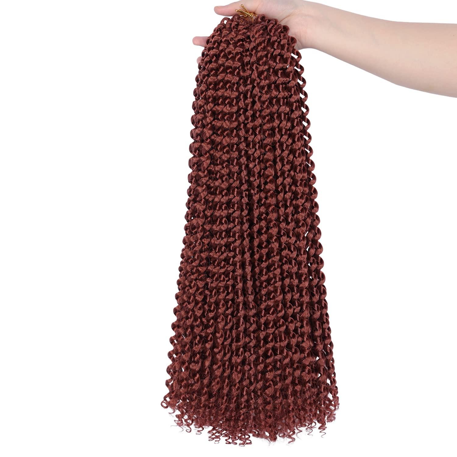 Ubeleco Copper Red Passion Twist Hair, 350# Water Wave Crochet Hair 30 Inch Passion Twist Crochet Hair Long Bohemian Synthetic Passion Twists Curly Braiding Hair Extensions (30 Inch (Pack of 2), 350#)