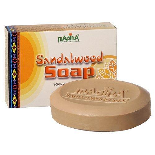 Madina Sandalwood Infused Natural Soap Herbal Skin Cleanser Vitamin E Aloe Vera 12 Bar