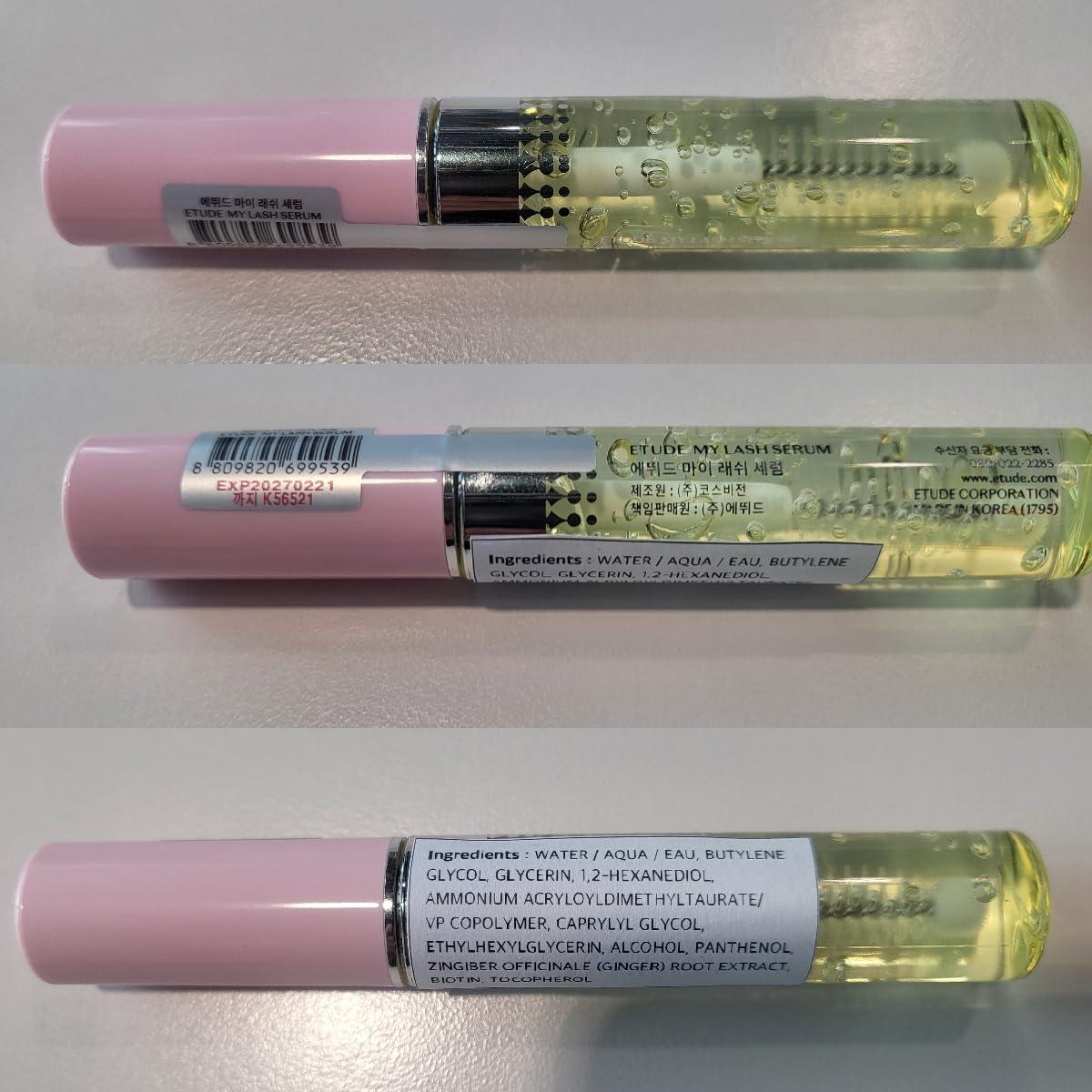 ETUDE ETUDE My Lash Serum 0.3fl.oz (9g) 23AD | Easy And Comfortable Daily Eyelashes Serum With Biotin | Appearance Of Longer, Thicker Looking Lashes, Lash Care | K-beauty, Korean Makeup