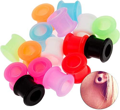 VAGA 8 Pairs of Ears/Earlobes Silicone Piercings Tunnels/Hollow Plugs Jewelry Set/Kit/Lot