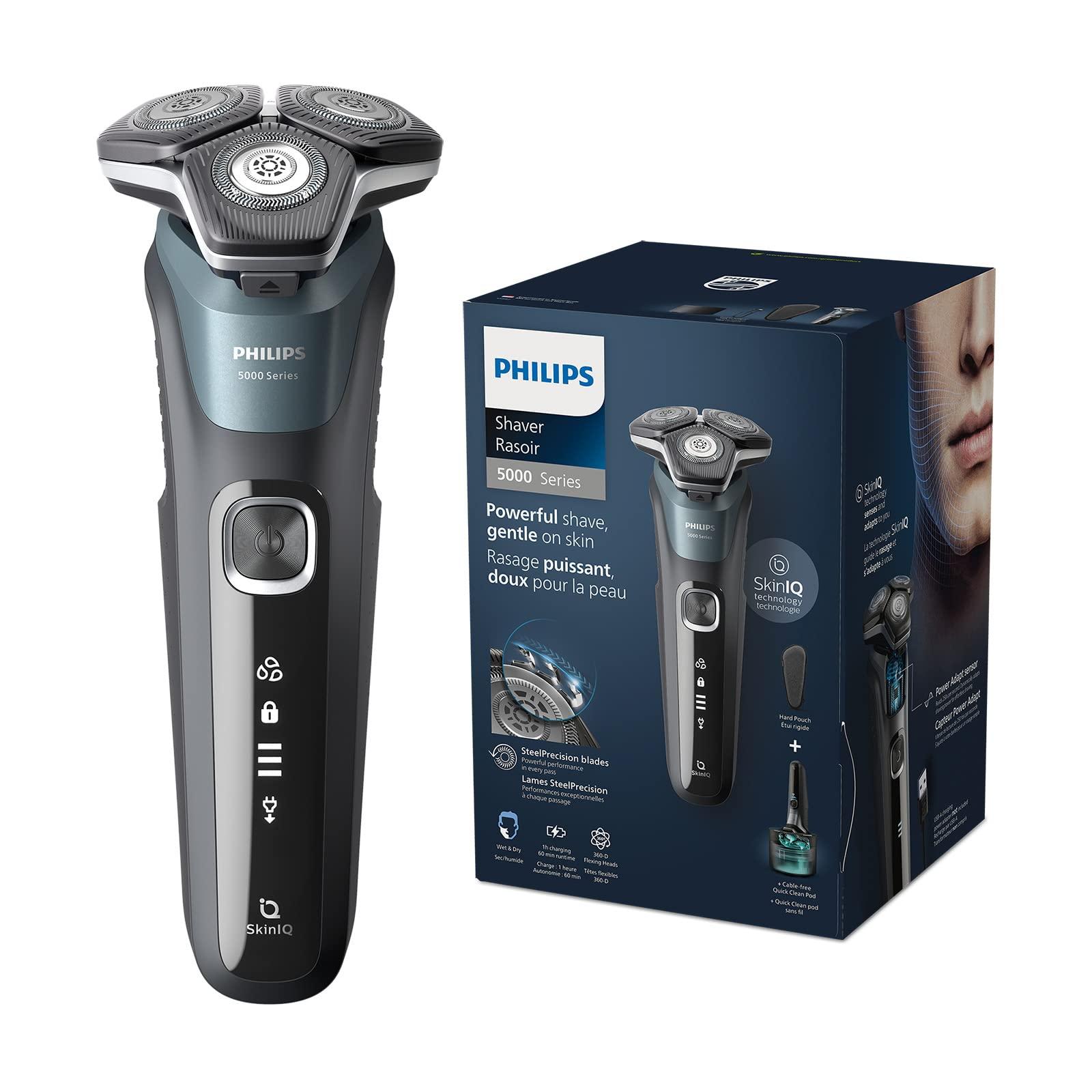 PHILIPS Philips Shaver Series 5000, Wet & Dry Electric Shaver with Cable-free Quick Clean Pod, S5882/50