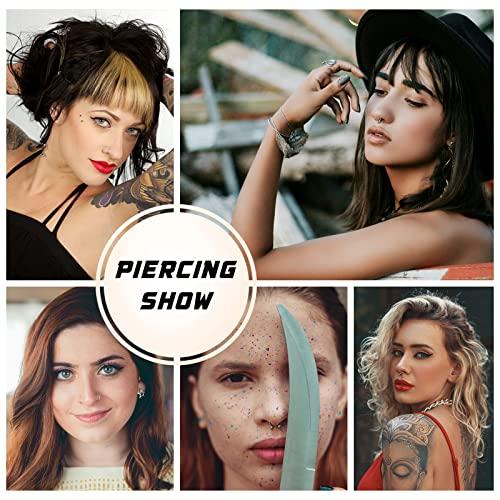 combofix combofix Catheter Piercing Needles 6pcs 22G Gauge Catheter Piercing Needles IV Catheter Needles for Ear Nose Belly Piercing Disposable Piercing Needles