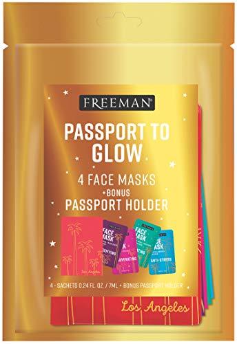 FREEMAN Freeman Beauty Passport to Glow Face Mask Set for Skin Care, With Charcoal, Clay, and Mud Masks, Set of 5