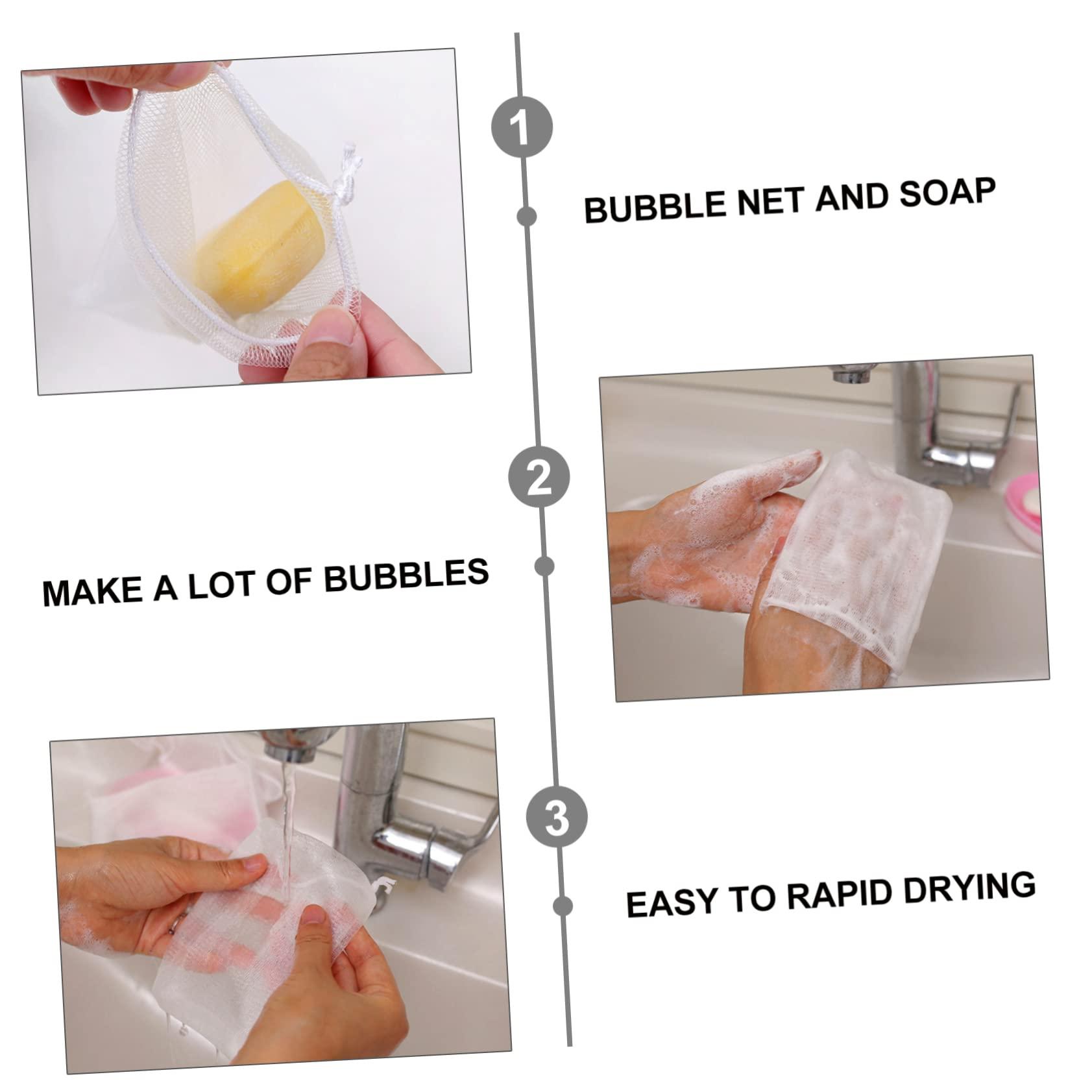 VINTORKY VINTORKY Handmade Soap Bubbler Facial Foaming Net 40pcs Soap Helper for Comfortable Body Touch Random Color