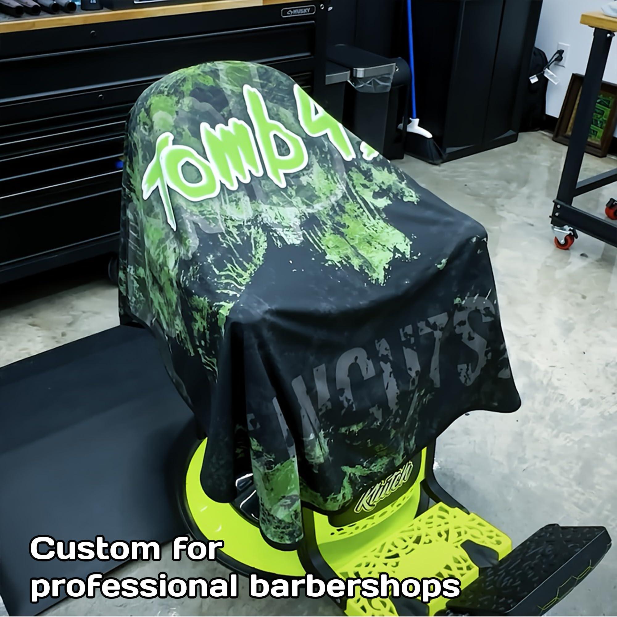 IQCGSSYG Custom Barber Cape Personalized Salon Haircut Capes with Your Own Logo Image Text Hair Cutting Cape for Hair Stylist Salon Barbershop