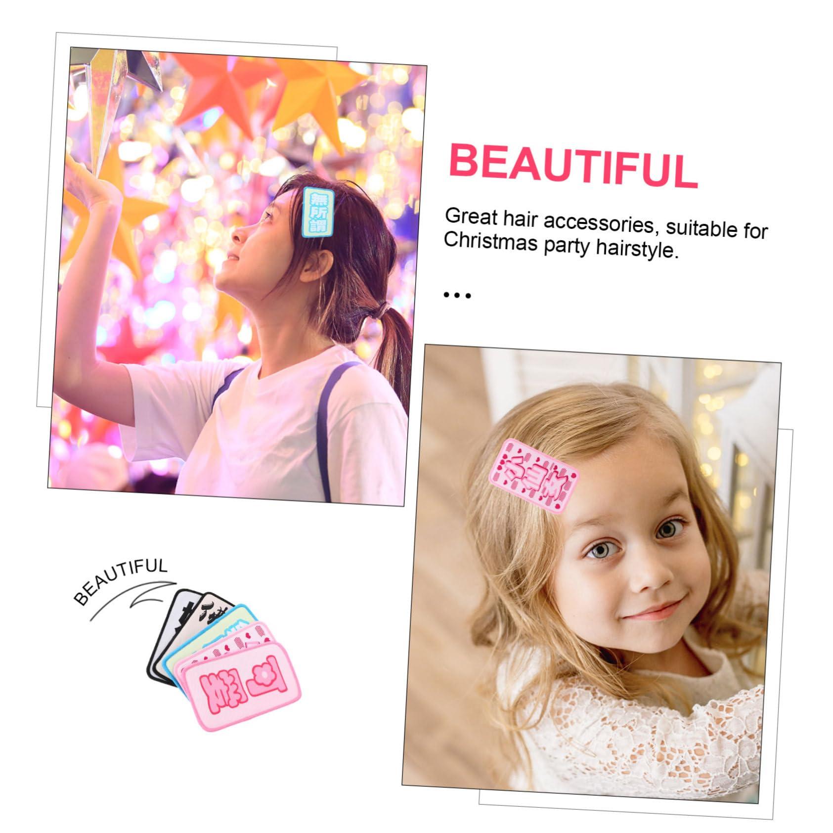 Beavorty Beavorty 15 Pcs Broken Hair Stickers Bangs Stickers Hair Clips for Styling Hair Bang Patch Hair Bang Pad Hair Pads Holders Letter Sticker Makeup Accessories Polyester Modeling Securing Clip