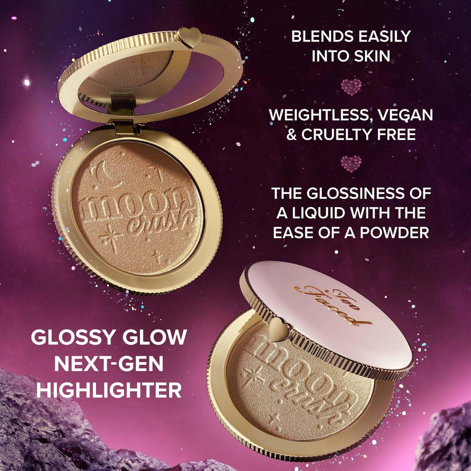 Too Faced Too Faced Moon Crush Highlighter | Blendable, Weightless, Shimmer + Luminous Glow Finish, 0.25 Ounce, Shooting Star