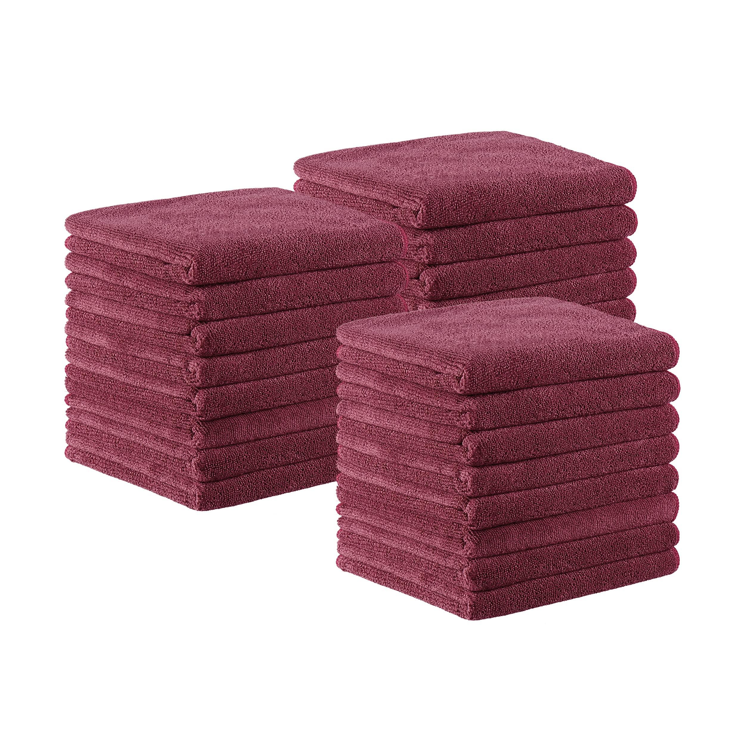 Arkwright LLC Arkwright Bleach Proof Salon Towels Bulk - (Pack of 24) Ultra Soft, Gentle Microfiber, Highly Absorbent & Quick Dry Spa Facial Towel for Hair Stylist, Nail Shop, and Esthetician, 16 x 27 in, Burgundy