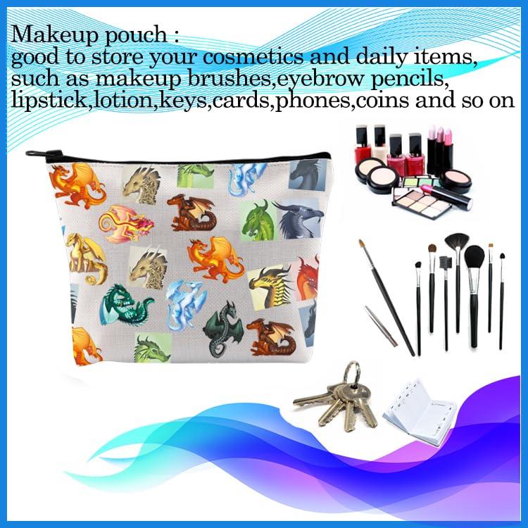 PXTIDY PXTIDY Wings Fire Dragon Novel Inspired Gift Fantasy Novel Fire Dragon Cosmetic Organizer Bag Dragon Tribes For Dragon Lovers