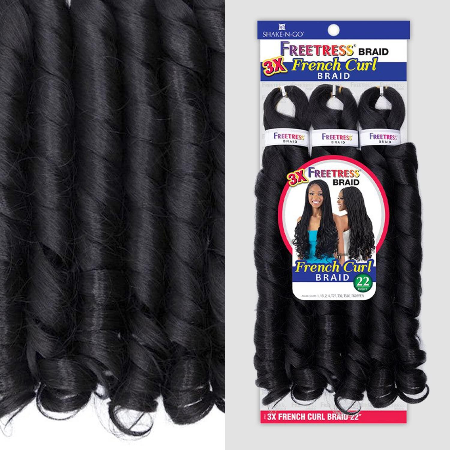 FREE TRESS FreeTress Crochet Braids 3X French Curl 22" (pack of 1, T530)