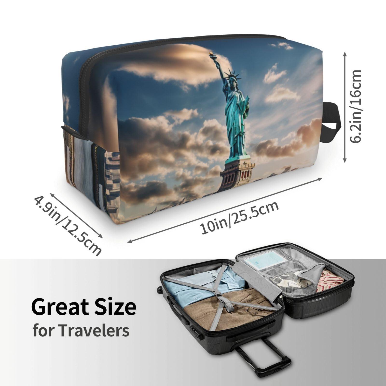 Ogniwo Statue Of Liberty In Nyc Toiletry Bag, Makeup Cosmetic Bag, Travel Bag For Toiletries, Storage Bag With Zipper
