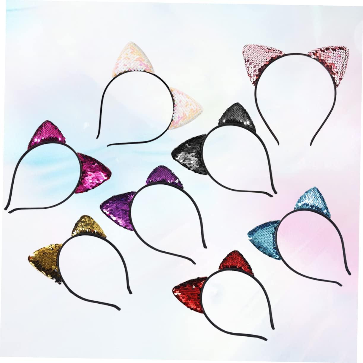 Ipetboom Ipetboom Cat Ears Headband Women's Hair Band Glittery Metal Hoops for Parties Daily Wear