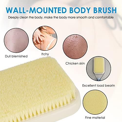 Linkidea Linkidea Exfoliating Back Scrubber for Shower, Hands-Free Body Brush Foot Scrubber, Wall Mounted Bathing Scrub Brush for Men Women