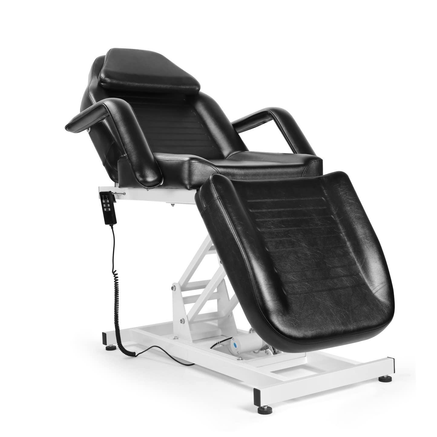 Beautymega Beautymega Black Electric Beauty Bed Spa Styling Salon Beauty Chairs Massage Hydraulic Pump Cutting Chairs Reclining All Purpose Tattoo Equipment