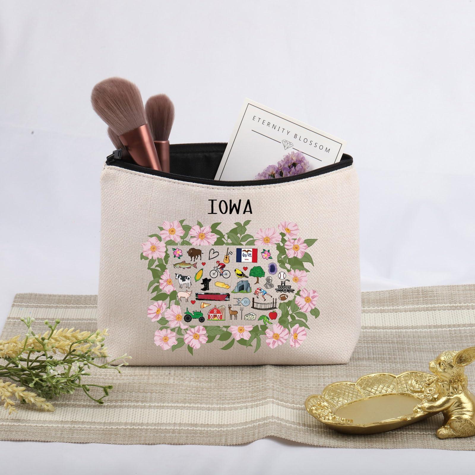 JNIAP JNIAP Iowa Favorite Gift Iowa Home Cosmetic Bag Iowa Souvenir Gift For Midwest (Iowa Bag)