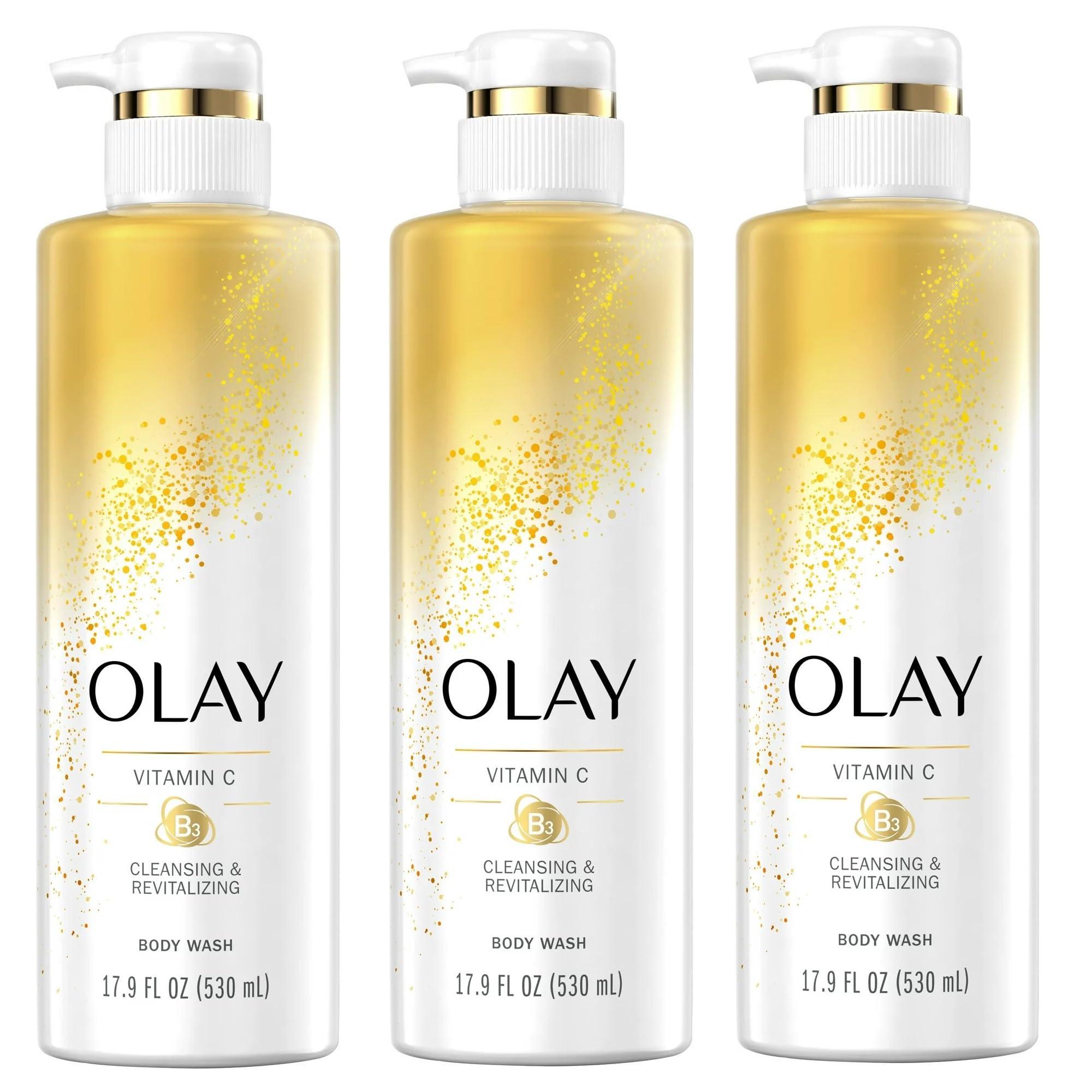 Olay Olay Body Wash with Vitamin C & B3, Nourishing & Revitalizing, 17.9 FL.OZ (530 ml) - Pack of 3