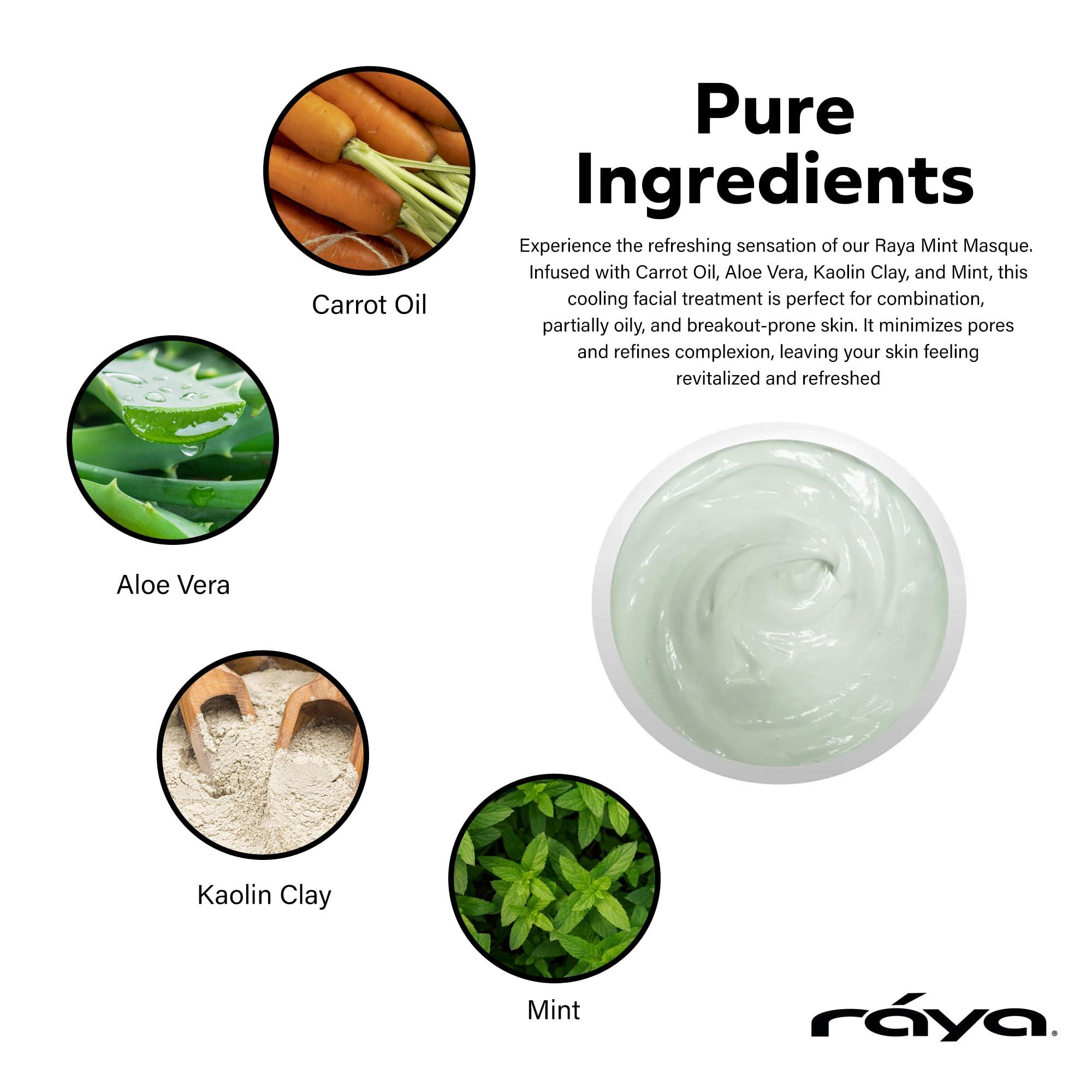 Raya Raya Mint Masque (603) | Cooling and Refreshing Facial Treatment Mask Combination for Oily and Break-Out Prone Skin, Moisturizing,Tightening Pores, Refining Complexion, Paraben-free - 60ml