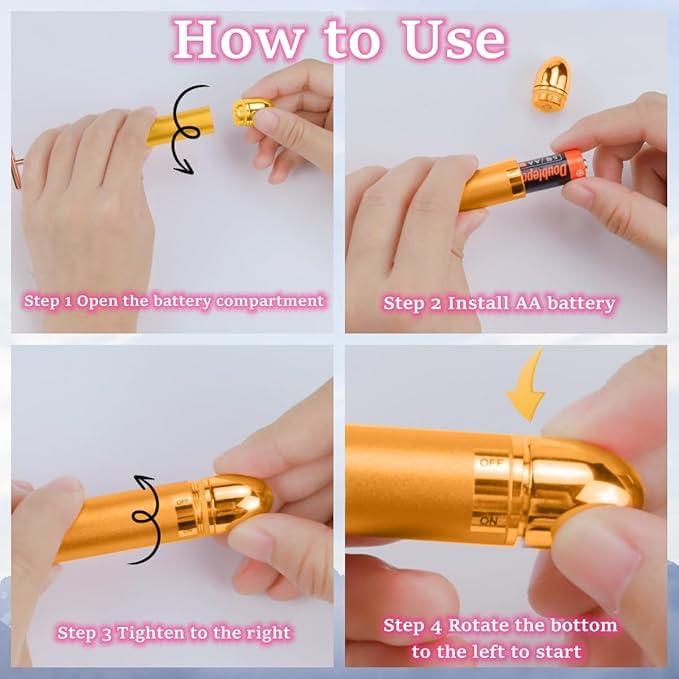 NOKOKO 24K Gold Beauty Bar & 3D Roller: 2-in-1 Electric Face Massager for Lifting, Tightening, and Radiant Skin