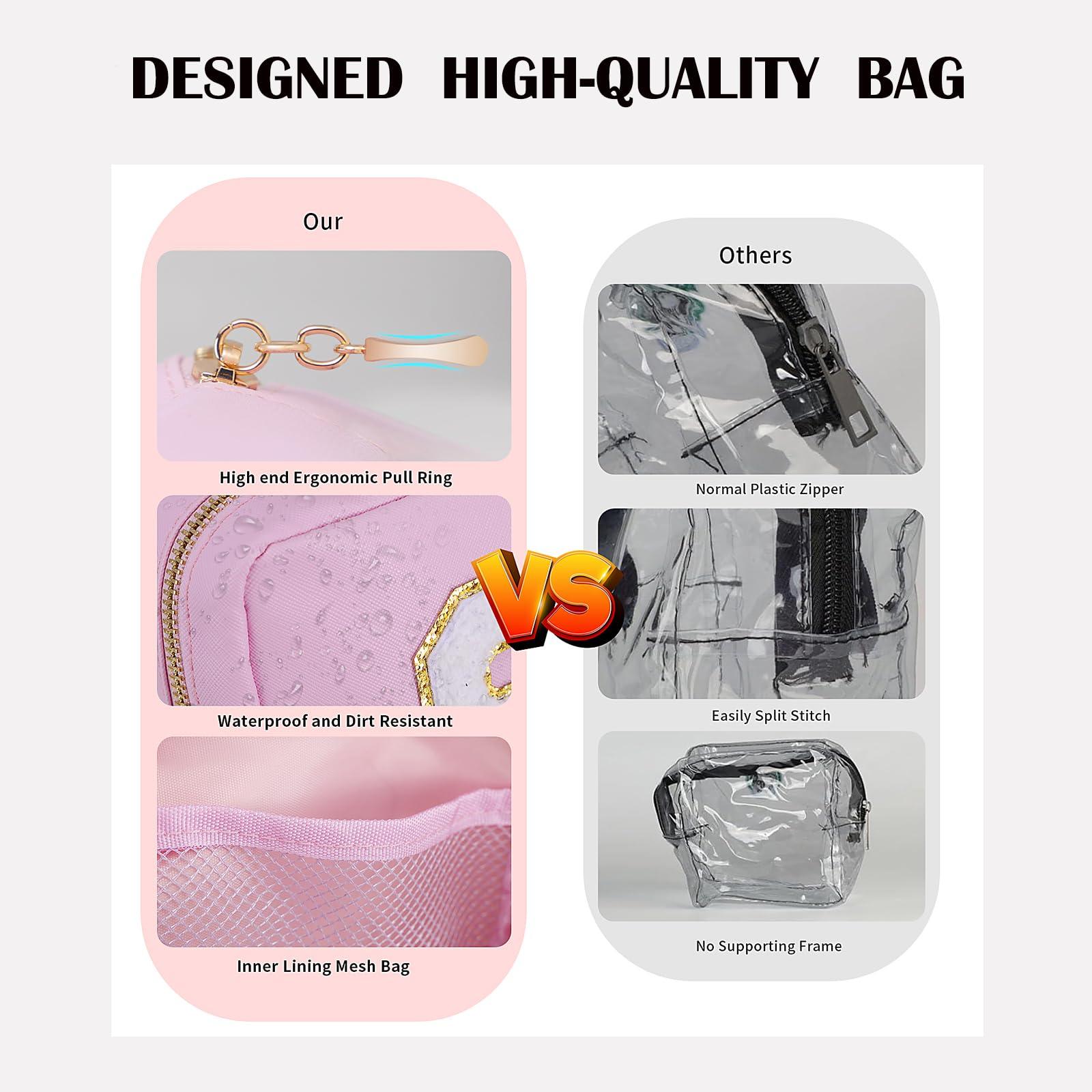 CHICREEN CHICREEN Personalized Initial Clear Bags Set, Clear Cosmetic Bags,Make Up Pouches, Clear Pouch for Organization, Clear Toiletry Travel Bag,Gifts for Women