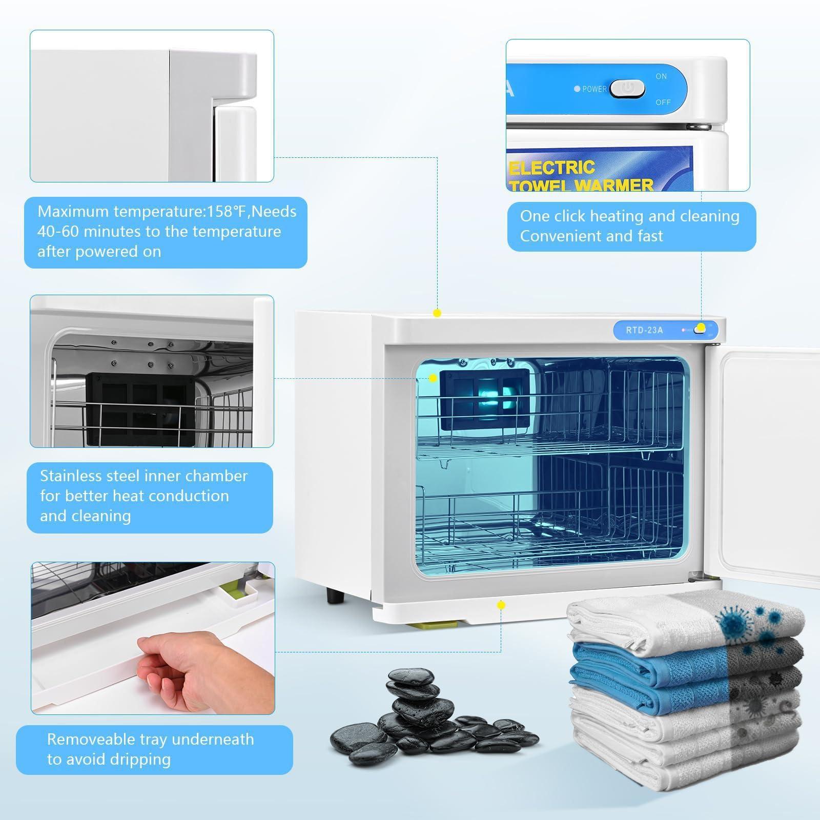 BSKJMMP 23L Hot Towel Warmer Cabinet with LED Light for Bathroom Large Capacity Towel Heater for Hair Salon Beauty SPA Restaurant Home 110V 200W