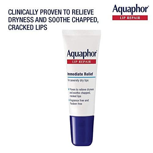 Aquaphor Aquaphor Lip Repair Ointment - Long-lasting Moisture to Soothe Dry Chapped Lips - .35 fl. oz. Tube (Pack of 2)