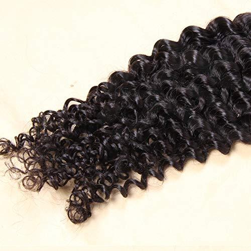 RJ HAIR Malaysian Curly Human Hair Extensions Flat Tip Hair Keratin Hair Extension Pre-bonded Machine Made Capsules Human Hair 100/200 Strands (26inch 200strand, Natural color)
