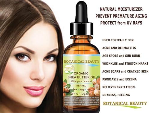 Botanical Beauty Botanical Beauty ORGANIC SHEA BUTTER OIL 100% Pure Natural Undiluted Refined Cold Pressed Carrier Oil. 1 Fl.oz.- 30 ml. for Face, Skin, Hair, Lip, Nails. African Shea (Karite) Nut Oil